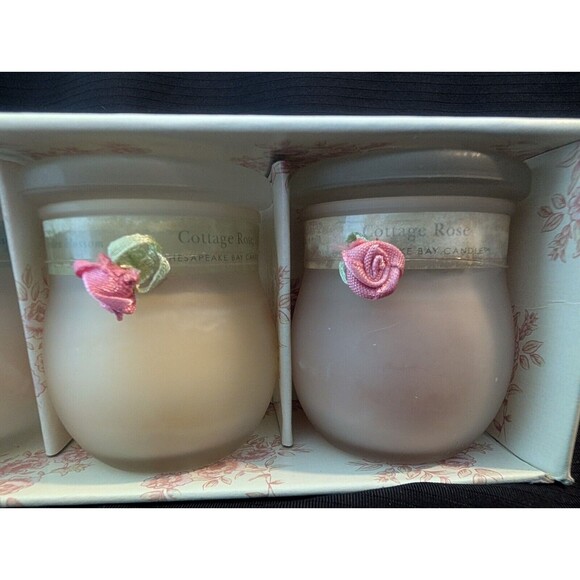 Set of 5 Chesapeake Bay Cottage Rose 2.5" x 2" w/Lid 2 Ounce Pot Belly Jars - Picture 4 of 8